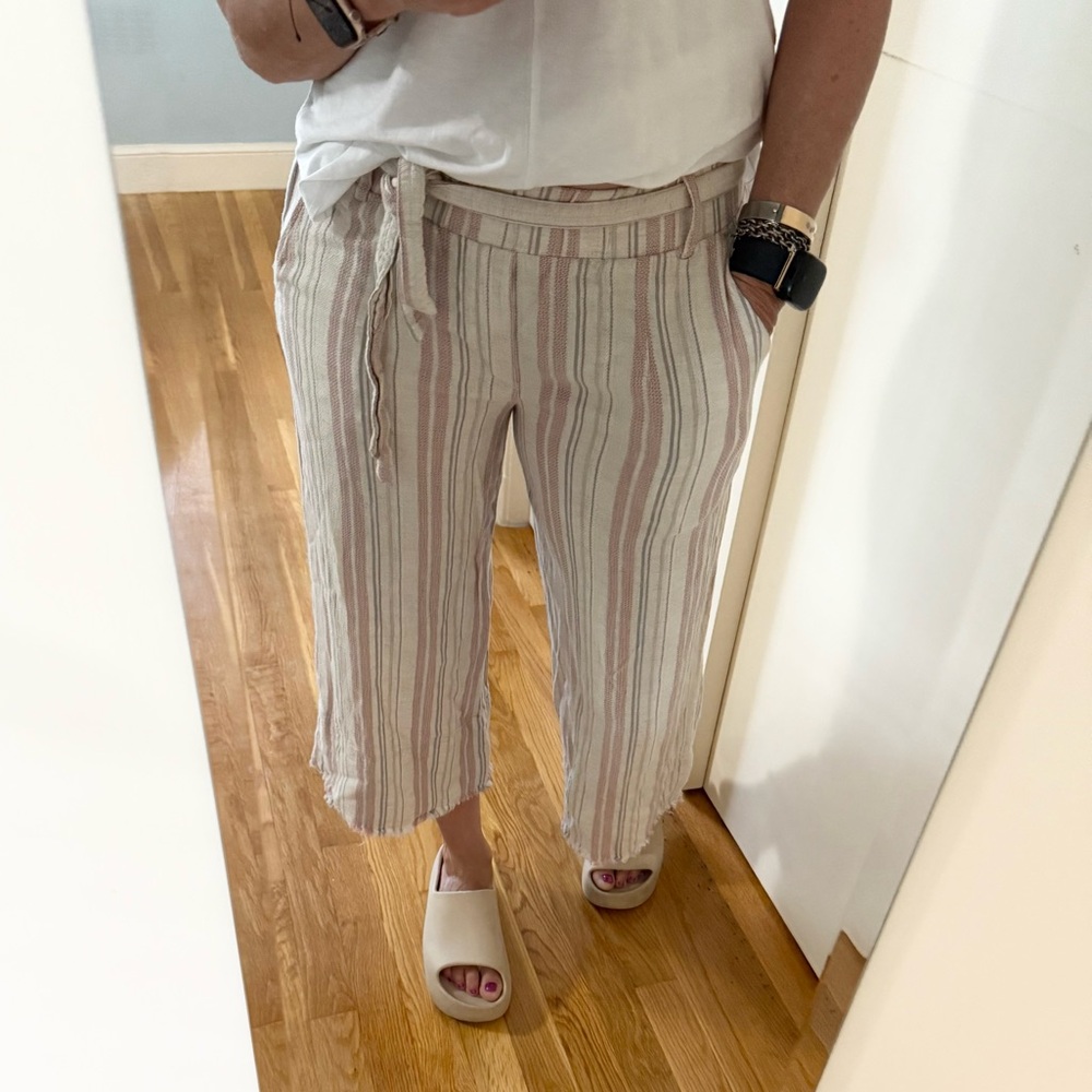 Cloth & Stone/Anthropologie Namua Wide leg Striped Linen Pants